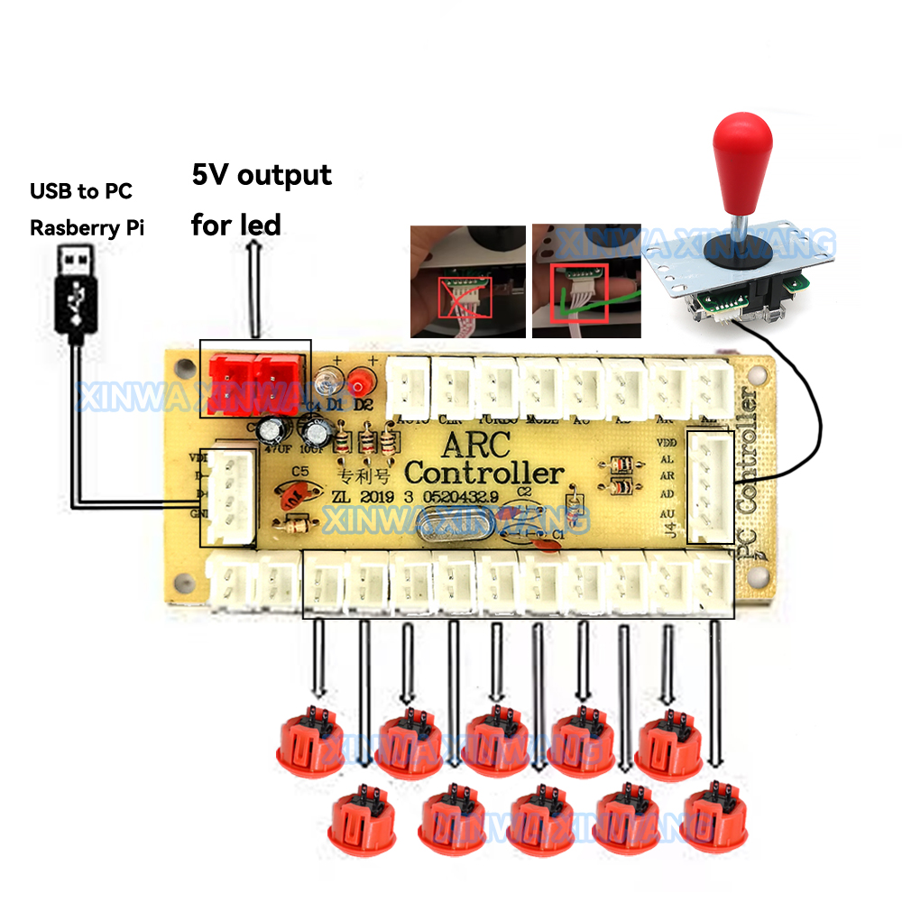 Copy SANWA Game Machine Arcade - مراجعة Arcade Button Pcb وسعره